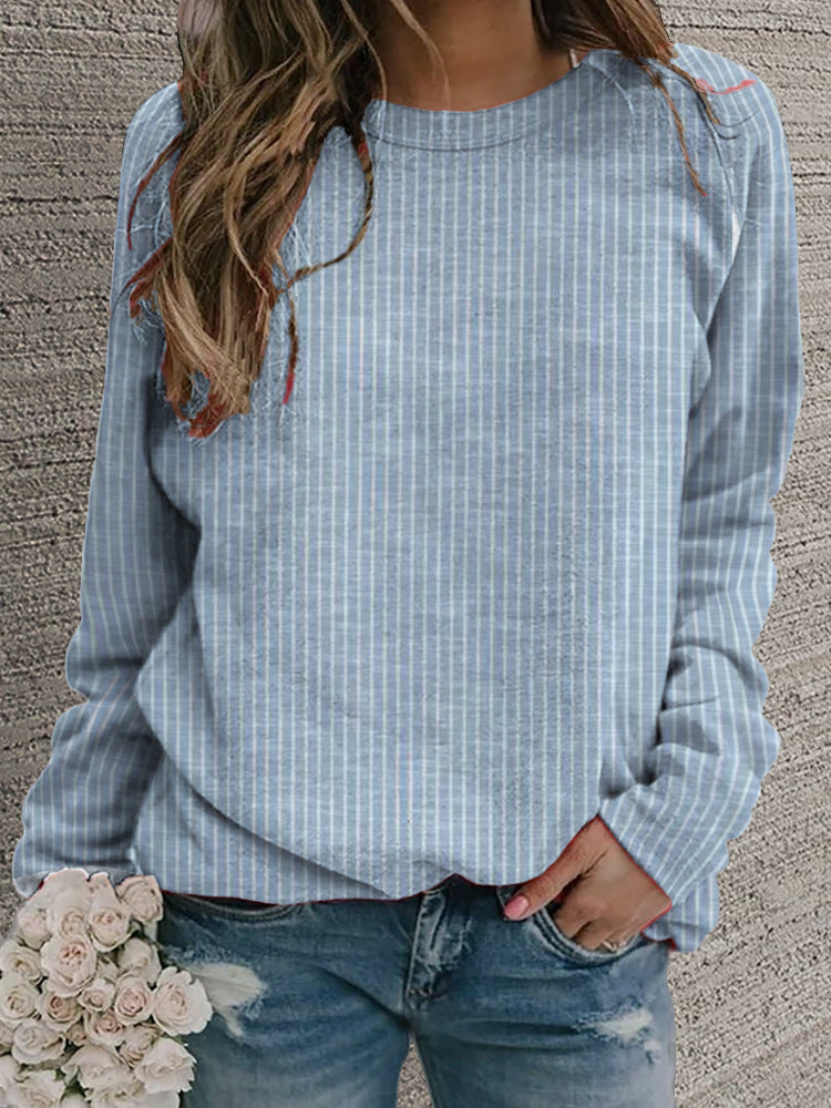 Women's Retro Casual Fashion Round Neck Sweater