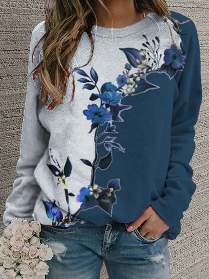 Women's Retro Casual Fashion Round Neck Sweater