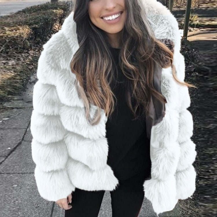 Women Luxury Winter Warm Fluffy Faux Fur Short Coat Jacket