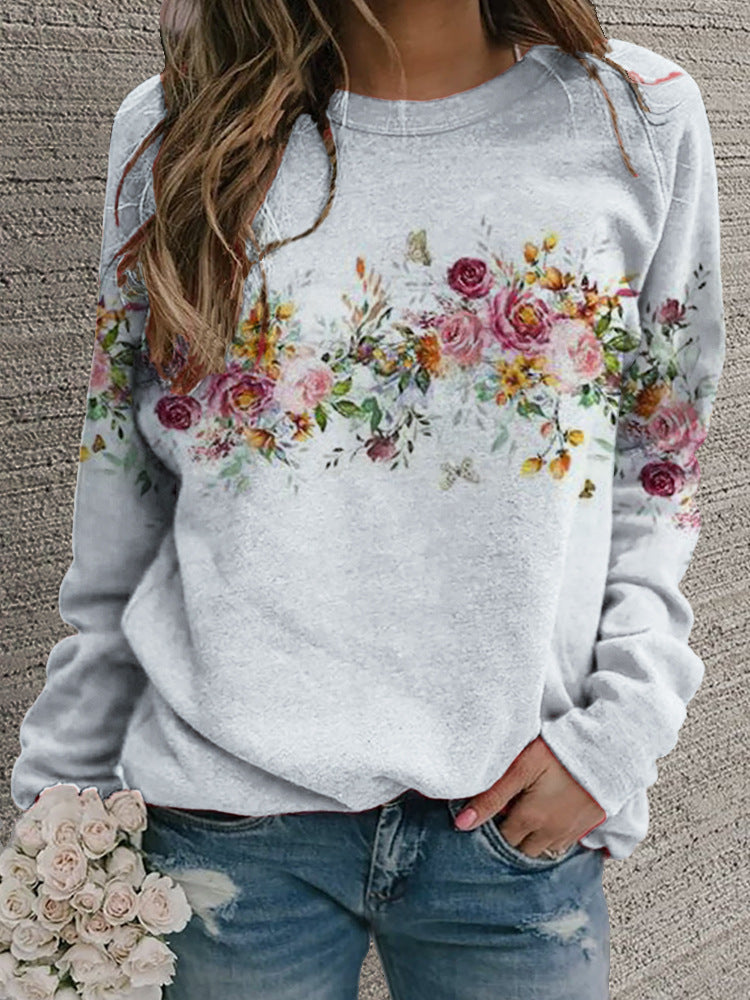 Women's Retro Casual Fashion Round Neck Sweater