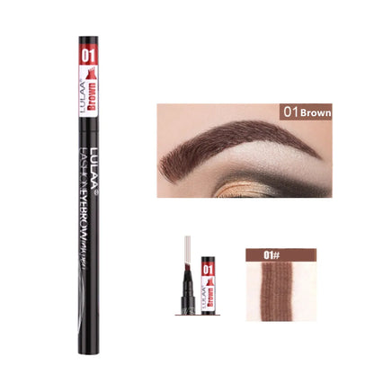 4 Fork Makeup Eyebrow Pen Waterproof 4D Brown Eyebrow Tint Tattoo Cosmetic Long Lasting Natural Make up Eye Brow Pencil