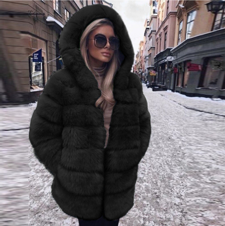 Women Luxury Winter Warm Fluffy Faux Fur Short Coat Jacket