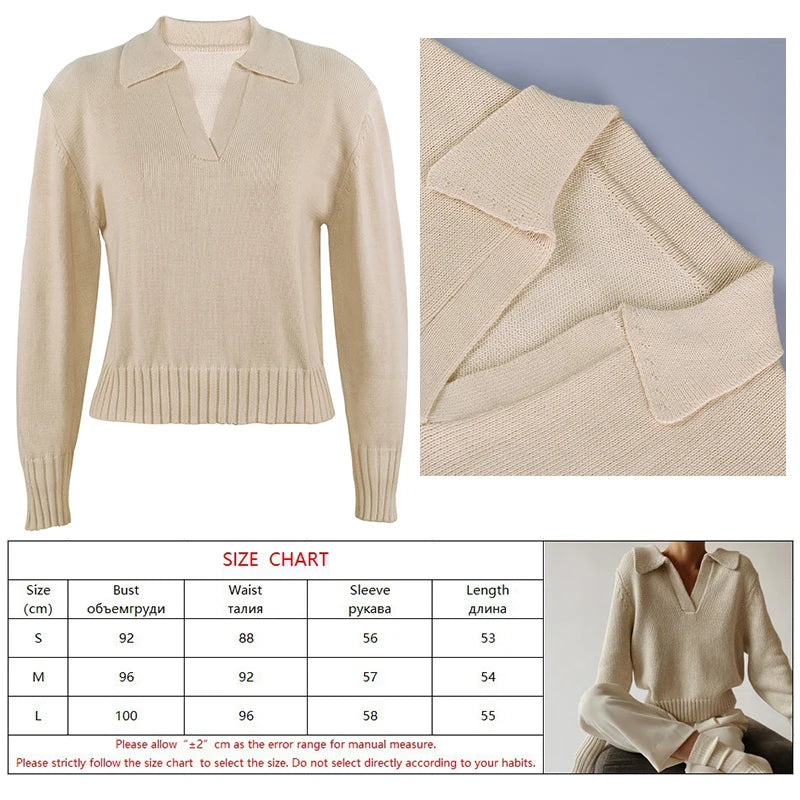 Women'S Long Sleeves V-Neck Knitted Sweater Loose Casual Fashion Pullover Autumn Winter Sweatshirts Female Jumper 2021