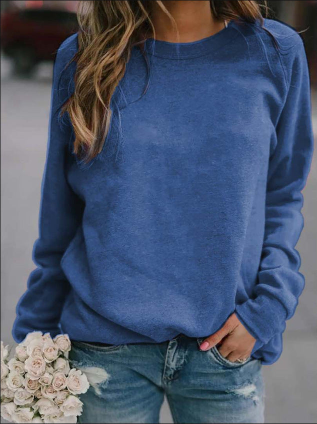 Women's Long Sleeve Round Neck T-Shirt Top